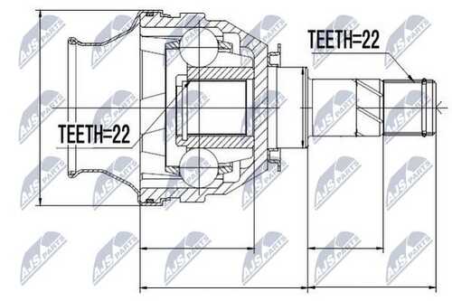 Шрус внутр. к-кт opel astra h 04-10 zafira b 05-11 NTY NPW-PL-026