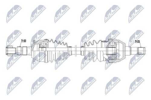 Полуось opel astra j 1.4t 1.7cdti 09- /прав NTY NPW-PL-075