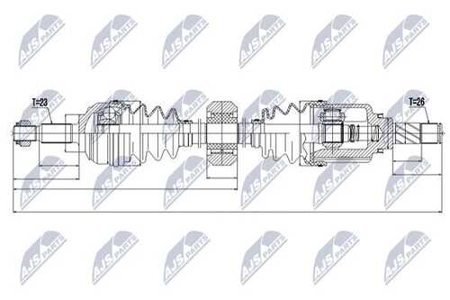 Вал полуоси (привод в сборе) NTY NPW-RE-056