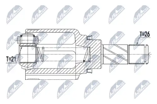 Шрус наружный renault captur 0.9tce 13- /лев/ NTY NPW-RE-064