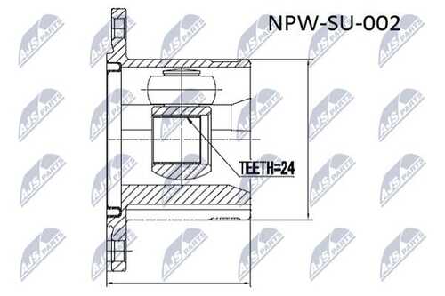 Шрус внутренний suzuki grand vitara jb416/420/627 05-левв NTY NPW-SU-002