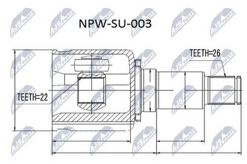 Шрус внутренний suzuki grand vitara jb416/420/627 05- прав NTY NPW-SU-003