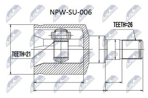 Шрус внутренний suzuki liana rh413/416/418 01-08левв NTY NPW-SU-006