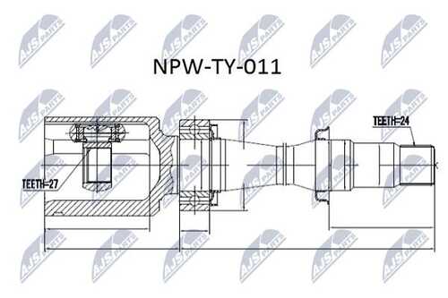 Шрус внутренний toyota rav-4 2.02.4 05- previa 2.4 06- avensis verso 2.02.0d 01- camry 2.02.4 06.2004-12.2005 2.4 06-08 lexus es240/350 06- пр NTY NPW-TY-011