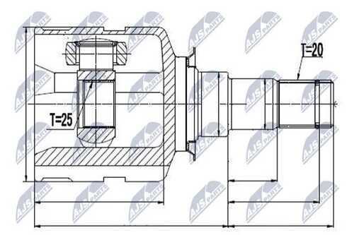 Шрус внутренний toyota atm camry mcv30 3.0 04-05 camry 2.5 hybrid 11- lexus es300/330 01-03 es250 12- прав NTY NPW-TY-013