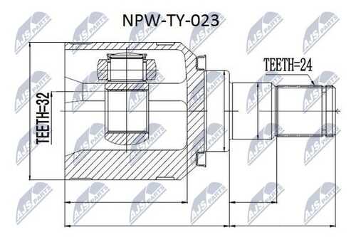 Шрус внутренний toyota avensis cdt220 2.0 d-4d 99-03левв NTY NPW-TY-023