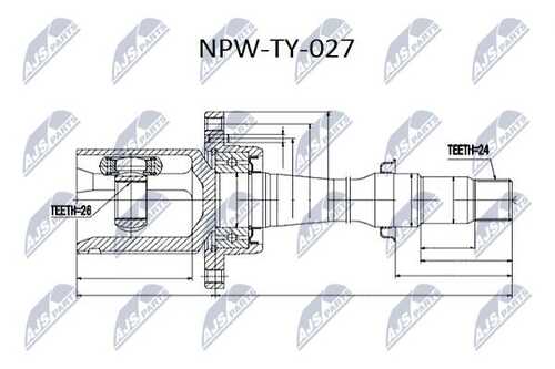 Шрус внутренний toyota avensis azt250/cdt250 2.02.0d-4d 03-06 camry acv30 usa 2.4 01-06 прав NTY NPW-TY-027