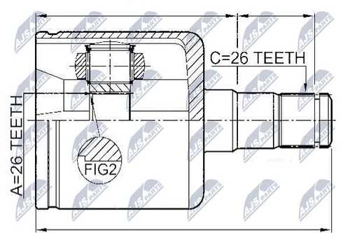 Шрус внутренний volvo s40/v50 2.4i 2.4d d5 2.5i t5 04- c30/c70 2.4i 2.4d d5 2.5i t5 06-левв NTY NPW-VV-003