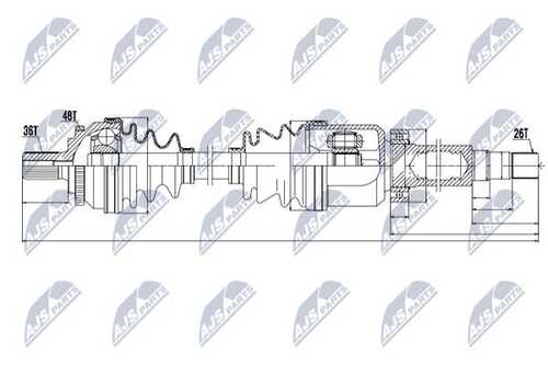 Вал полуоси (привод в сборе) NTY NPW-VV-011