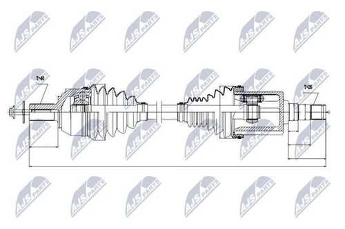 Полуось VOLVO S60/V60 T2,T3 1.5,1.6T 15- левая NTY NPW-VV-022