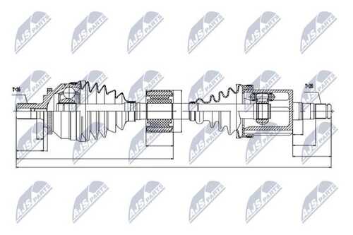 Nty driveshaft volvo s80 2.0t2.4t2.5t 99-06 /leftmtm/ NTY NPW-VV-028