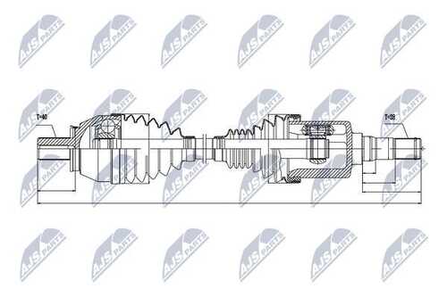 Вал полуоси (привод в сборе) NTY NPW-VV-033