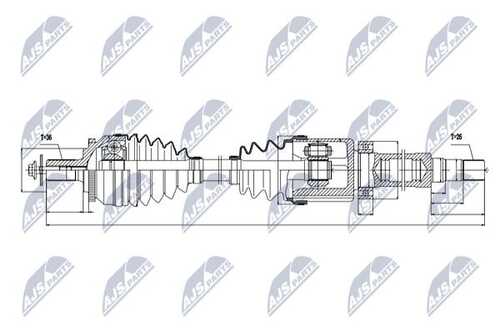 Вал полуоси (привод в сборе) NTY NPW-VV-038