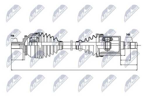 Вал полуоси (привод в сборе) NTY NPW-VV-045