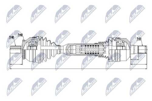 Вал полуоси (привод в сборе) NTY NPW-VV-046