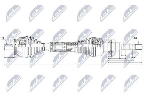 Полуось volvo xc90 d3/d5 02-14 3.2v6 02-14 4.4 v8 02-07 правая акпп NTY NPW-VV-064