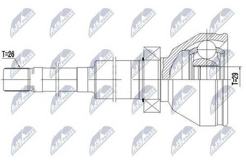 Шрус volvo xc90 2.4d d5 2.5t t5 2002-08.2006 /првый NTY NPW-VV-072