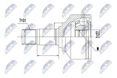 Шрус volvo xc60 2.0t 2008-2013 /левый NTY NPW-VV-095