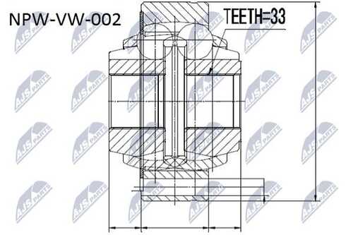 Шрус внутр. к-кт vw golf iii 1.81.9d/td/tdi2.0 91- golf iv 1.9tdi 97- passat iii NTY NPW-VW-002