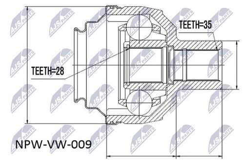 Шрус внутренний vw sharan -00 seat alhambra -00 ford galaxy -00 прав NTY NPW-VW-009