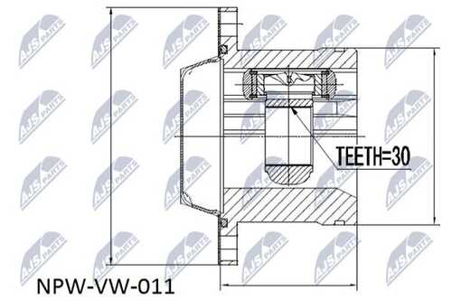 Шрус внутр. к-кт seat cordoba ibiza diesel skoda fabia diesel vw golf iv diesel NTY NPW-VW-011