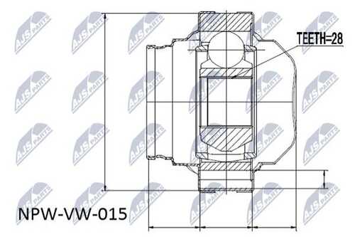 Шрус наружный vw t5 1.9tdi /лев/ NTY NPW-VW-015