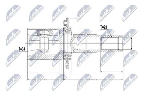 Шрус внутренний vw eng.2.0tdi touran 03- golf v 04- audi a3 03- skoda octavia ii 04- azv/bkd seat altea/toledo 2.0tdi 04- /atm dsgправ NTY NPW-VW-026
