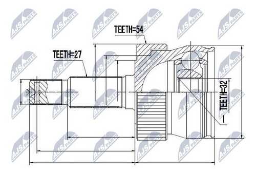 Шруc наружний jeep cherokee -97 grand cherokee -12.98 wrangler tj 2.54.5 97- /+abs/ NTY NPZ-CH-008
