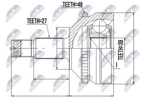 NPZ-CT-004 NTY ШРУС наружн. к-кт Fiat Scudo/Ulysse/Citroen Evasion/Peugeot 806 94-