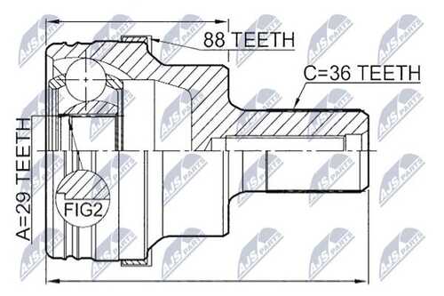 Шрус наружн. к-кт ford kuga 08-12 volvo s60 ii 10- s80 ii 07-16 v60 10- v70 iii 08-16 задний NTY NPZ-FR-046