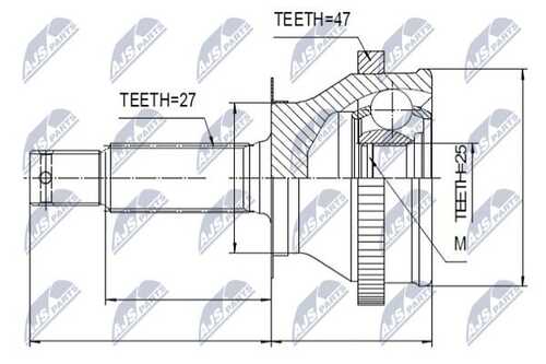 Шрус наружн. к-кт hyundai santa fe 01-05 sonata ef 98-04 NTY NPZ-HY-535