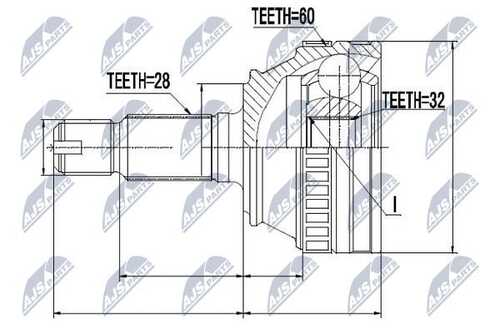 Шрус наружн. к-кт land rover freelander mk1 mtm/atm 1.82.0d 98-00 /front/rear/ NTY NPZ-LR-009
