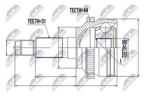 Шрус наружн. к-кт mazda 6 diesel gg 05- 6 diesel gh 07- NTY NPZ-MZ-053