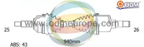 Полуось ODM-MULTIPARTS 18-152181