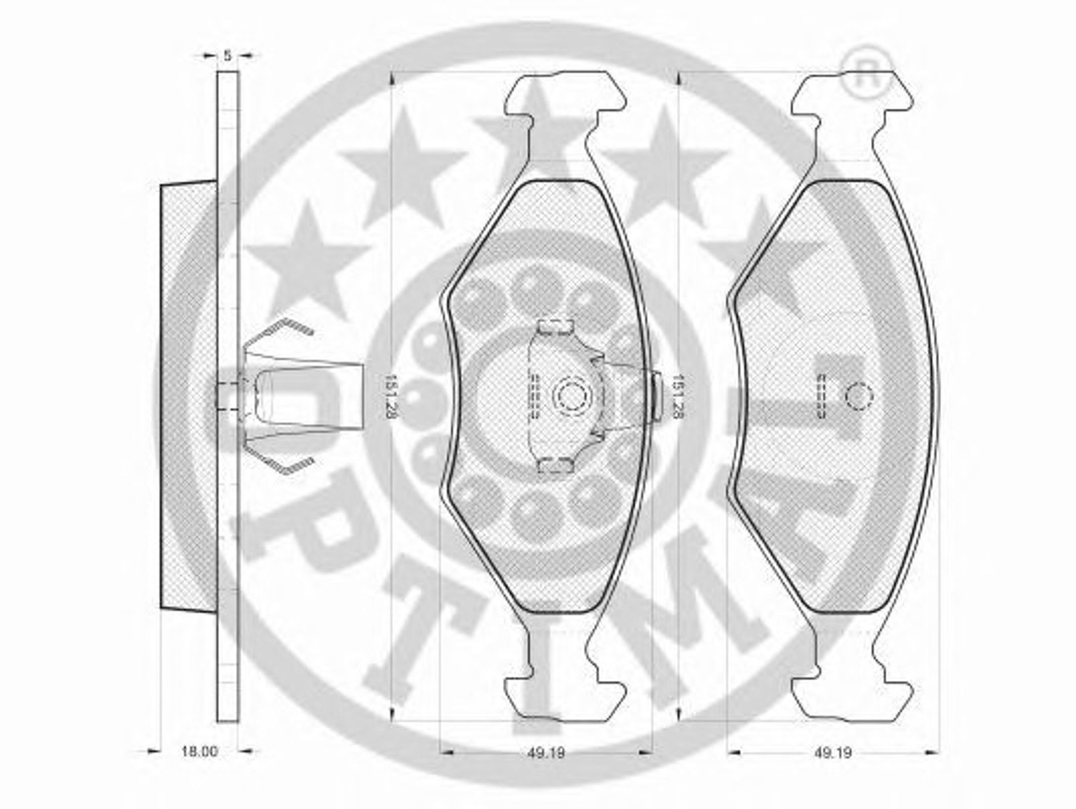 Колодки тормозные дисковые OPTIMAL 12182