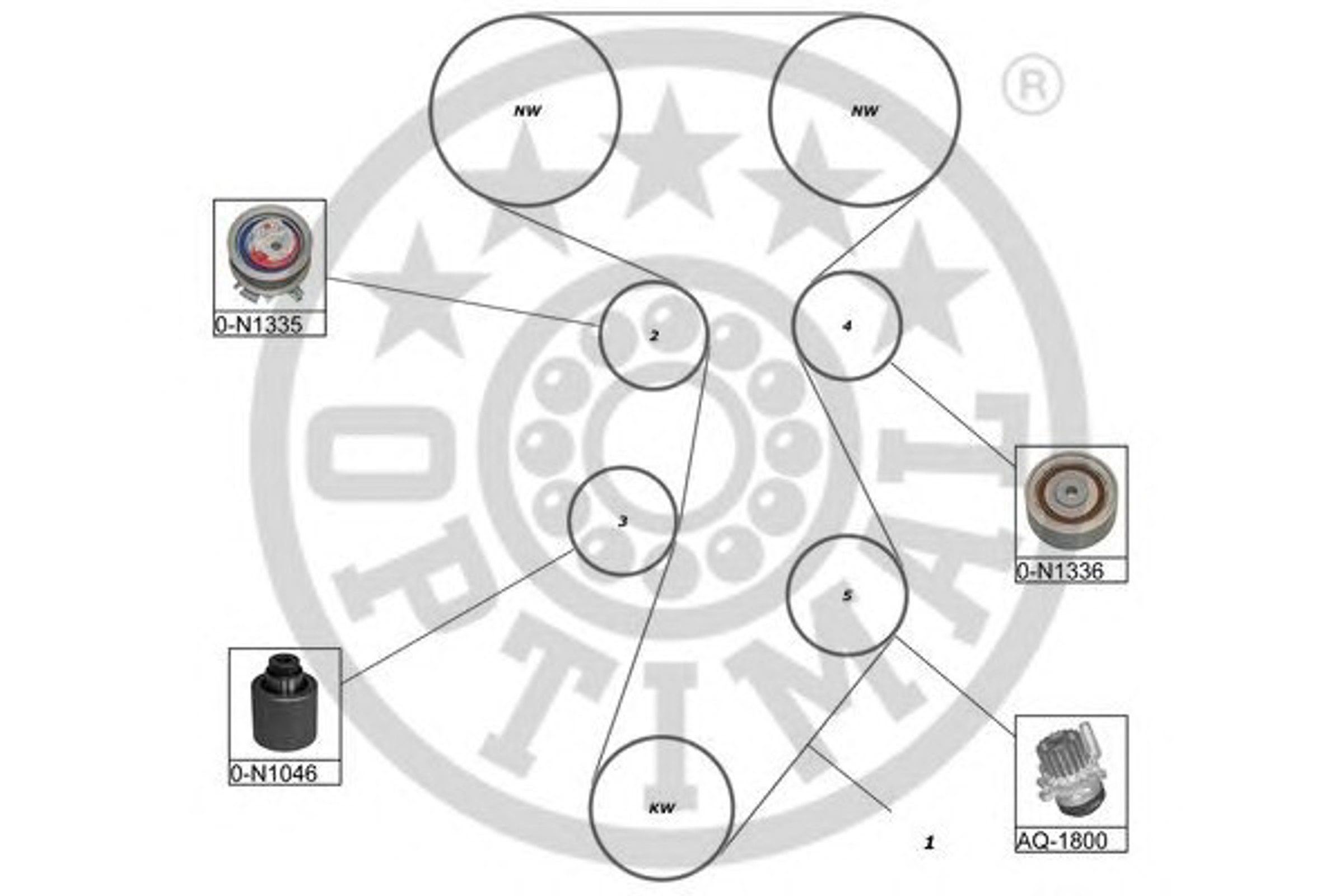 Комплект грм с водяным насосом OPTIMAL SK-1595AQ1