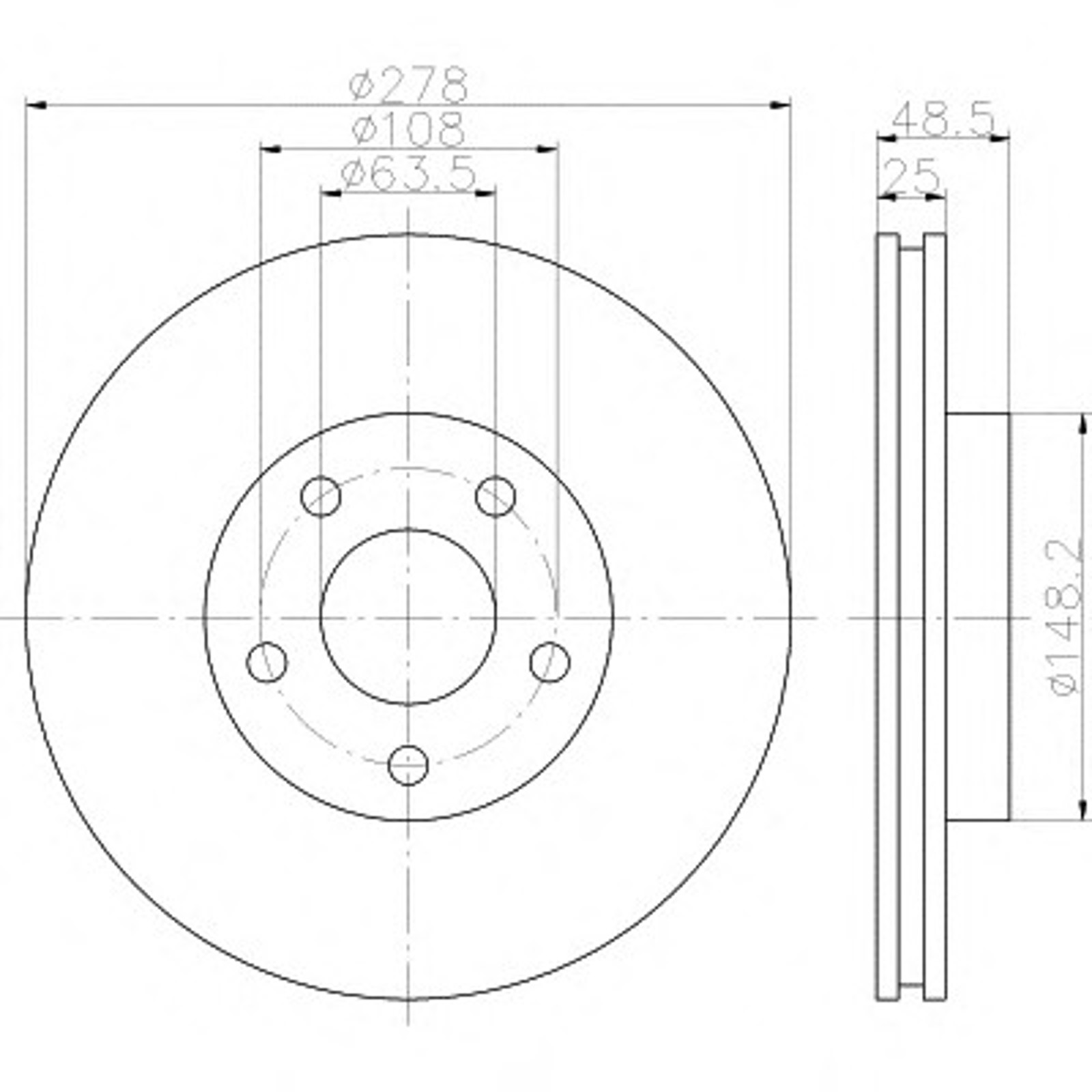 Диск тормозной HELLA/BEHR/PAGID 54412