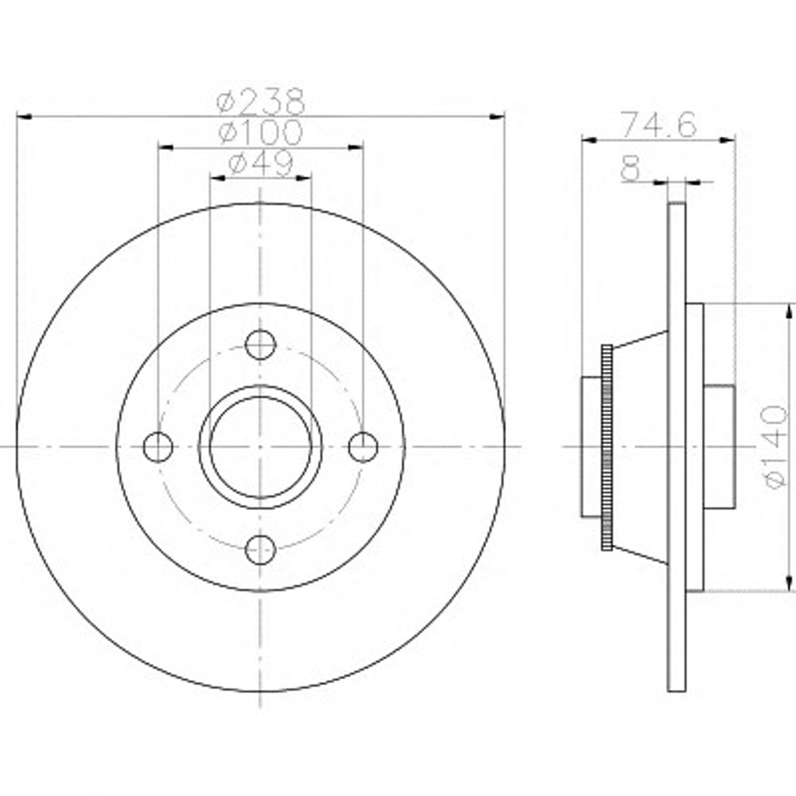 Диск тормозной HELLA/BEHR/PAGID 54540