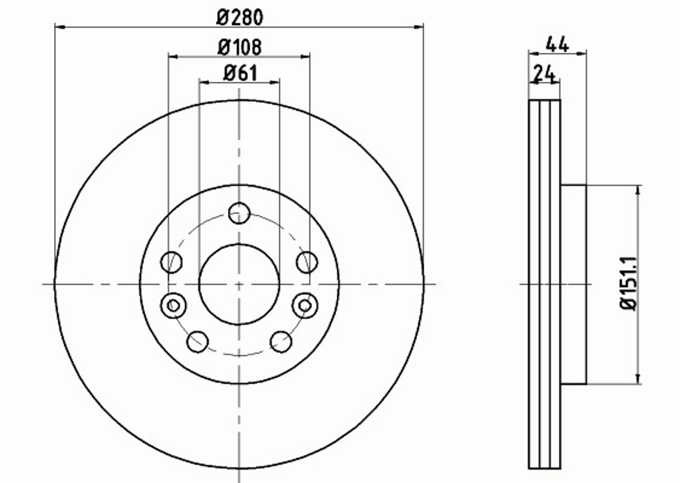 Диск тормозной HELLA/BEHR/PAGID 55024