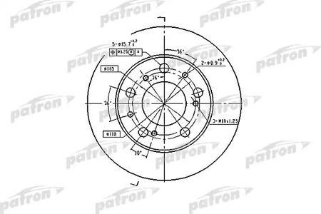 PBD1118 PATRON Диск тормозной