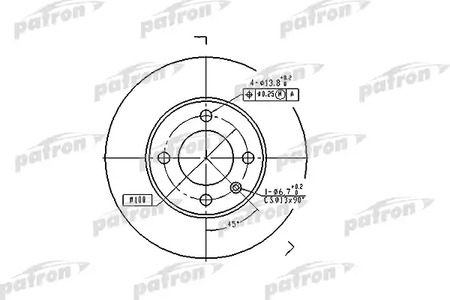 PBD1516 PATRON Диск тормозной