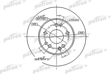 PBD1581 PATRON Диск тормозной