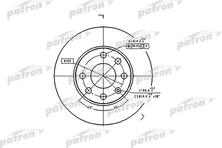 PBD1608 PATRON Диск тормозной