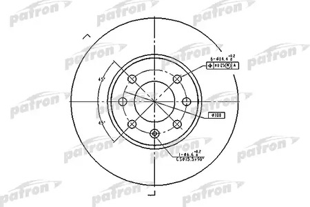 PBD1609 PATRON Диск тормозной