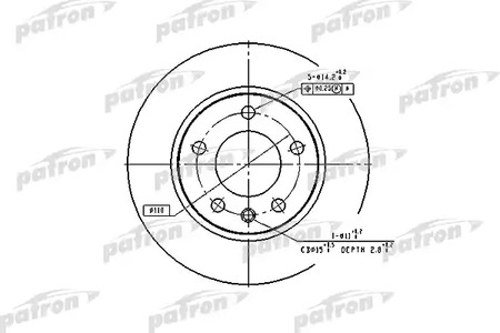 PBD1614 PATRON Диск тормозной