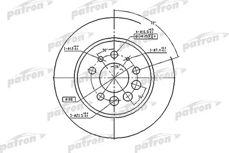 PBD1674 PATRON Диск тормозной