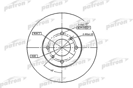 PBD4169 PATRON Тормозной диск