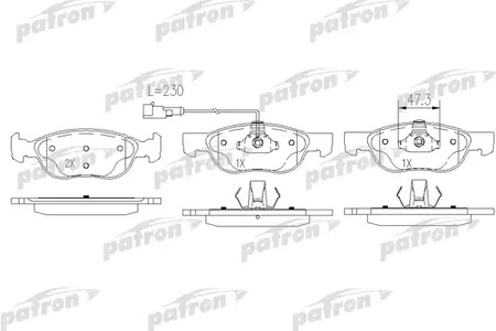 PBP1056 PATRON Тормозные колодки