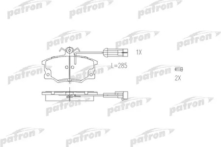 PBP370 PATRON Колодки тормозные дисковые