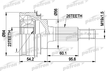 PCV1030 PATRON Шарнирный комплект, приводной вал